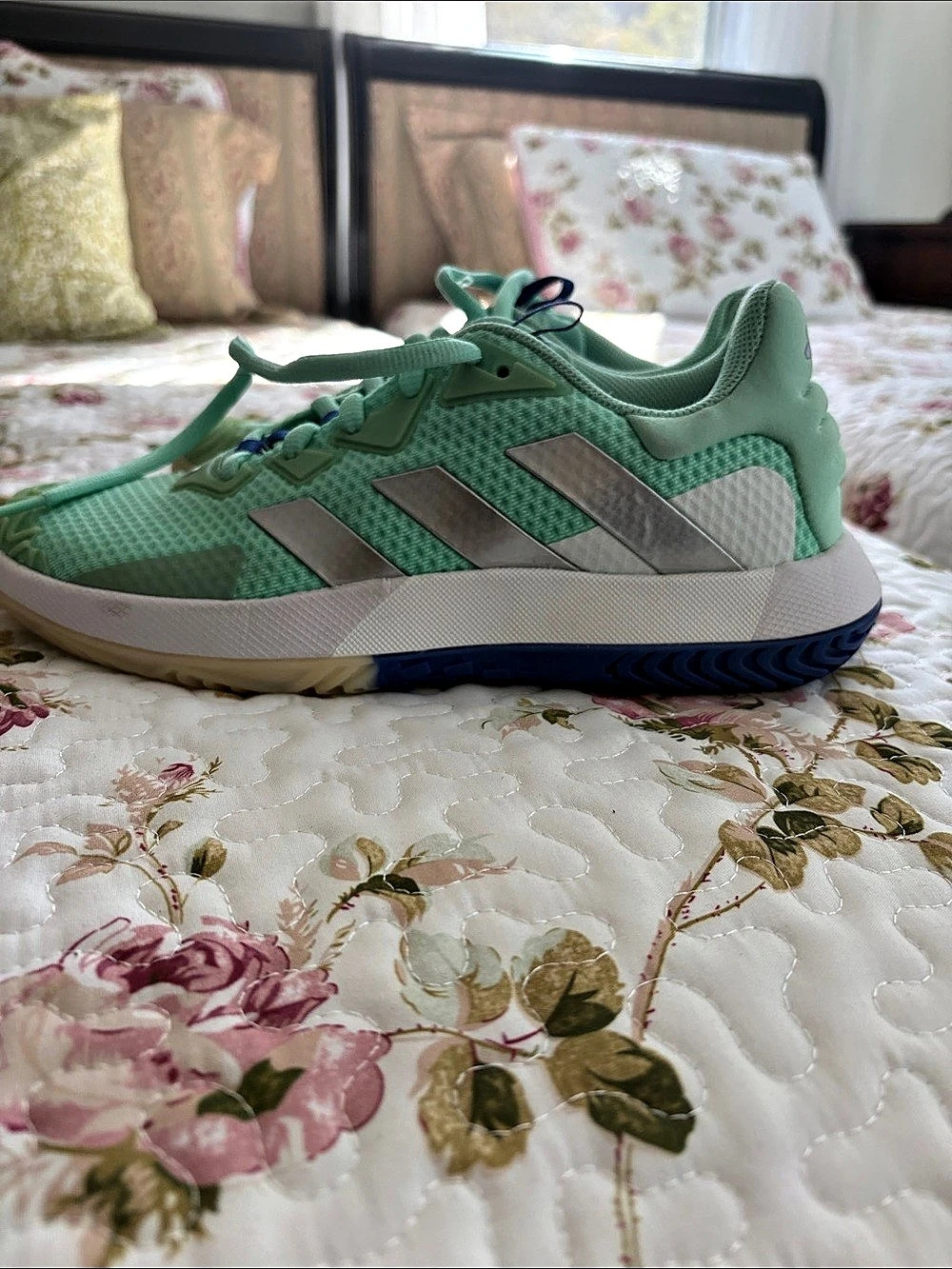 adidas SoleMatch Control Bounce Pickle Ball / Tennis Shoes Green & Blue